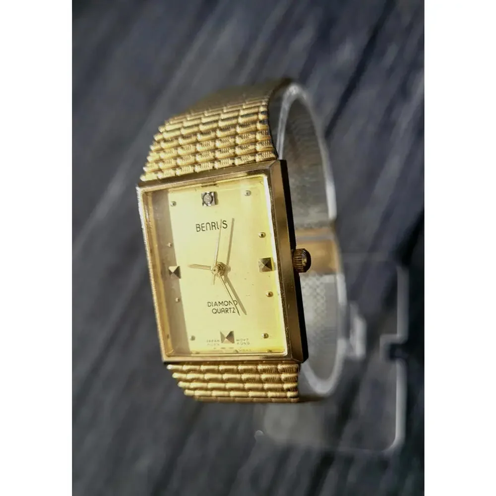 Rare Condition Benrus‎ Diamond Retro Mens Watch New Battery